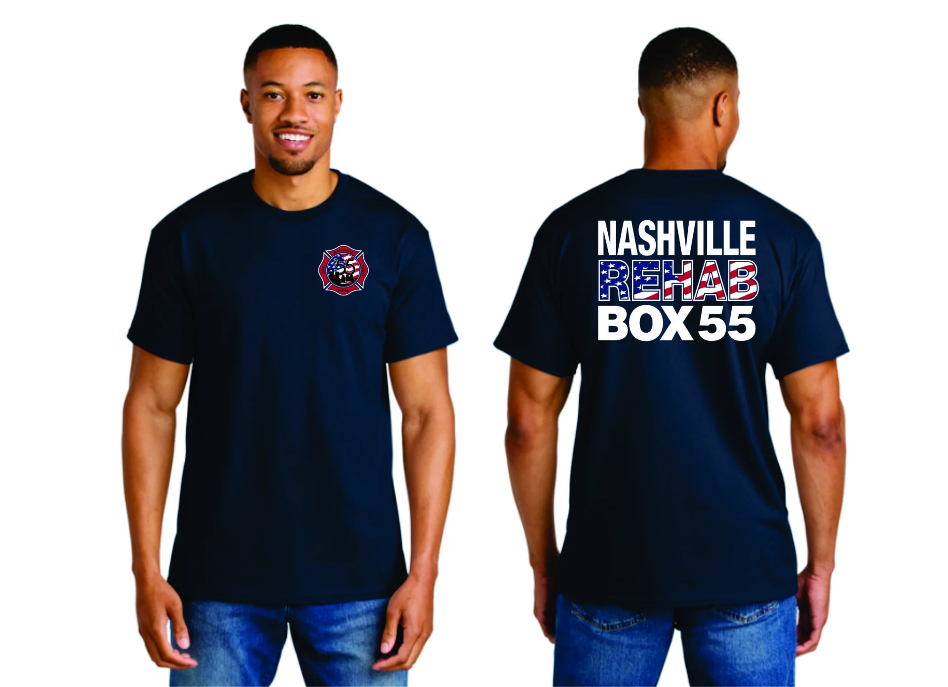 Box 55 Association Nashville Fire Rehab Bicentennial Short Sleeve T-Shirt