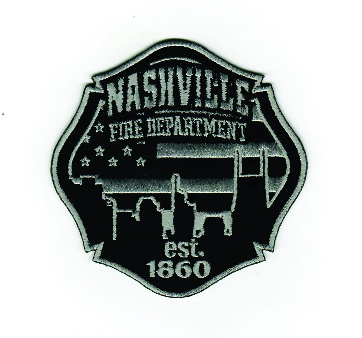 Nashville Fire Department Blackout Embroidered Patch